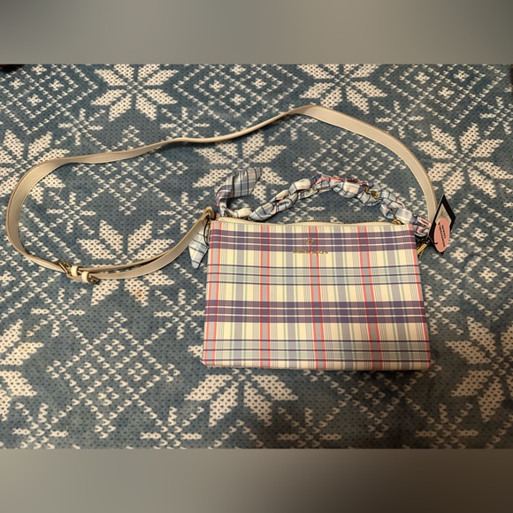 NWT Plaid Crossbody Bag - Blue and Pink - Picture 1 of 3